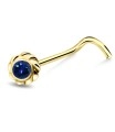 Large Flower Silver Curved Nose Stud NSKB-89